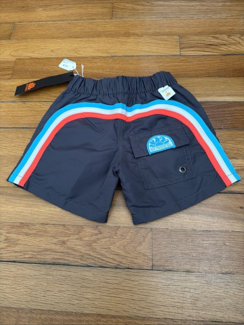 Sundek Toddler Boys Charcoal Swim Trunks Shorts Rainbow NWT Size 2(A35)
